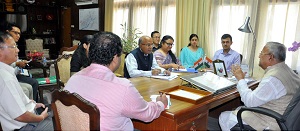 The Governor of Arunachal Pradesh Shri P.B. Acharya with 5(Five) District DCs along with Shri. Satya Gopal, Principal Secreatary at Raj Bhavan, Itanagar on 12th May 2017. 